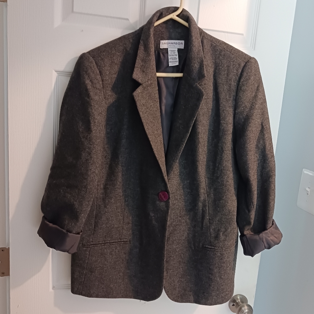 NEW Sag Harbor one button wool blazer